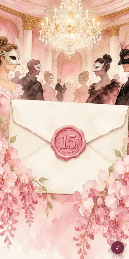 Portada de la invitación Baile de Máscaras